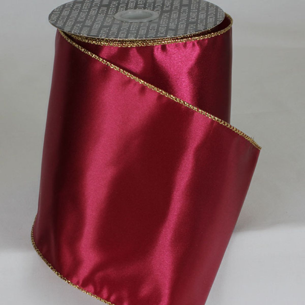The Ribbon People Bordeaux Red and Gold Solid Metallic Wired Craft Ribbon  6 x 20 Yards