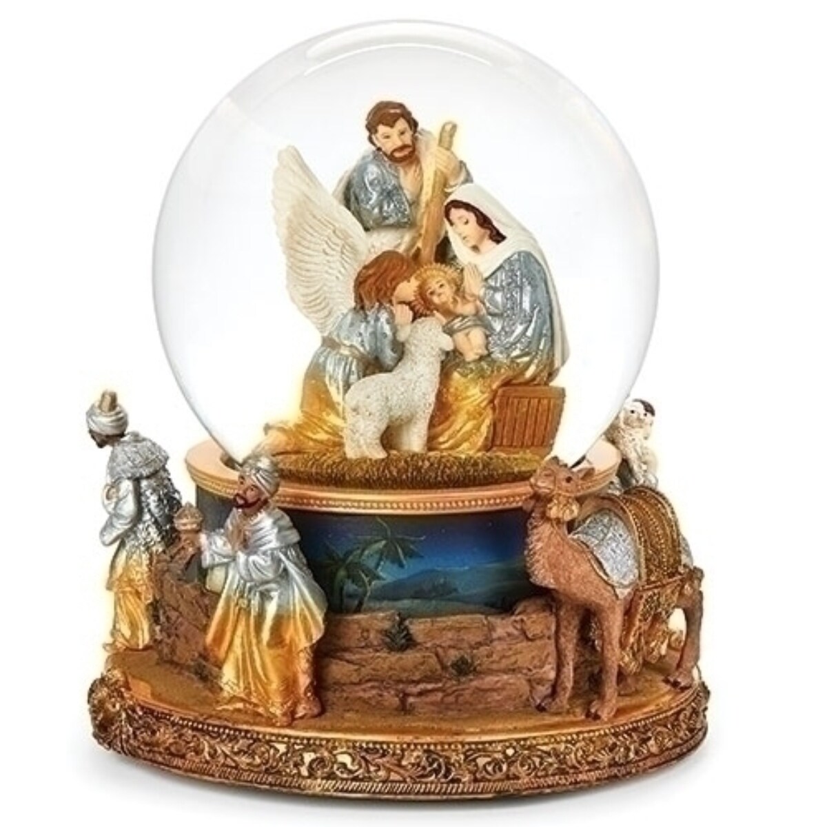 Roman 6.75&#x22; Nativity Scene Christmas Musical Snow Globe