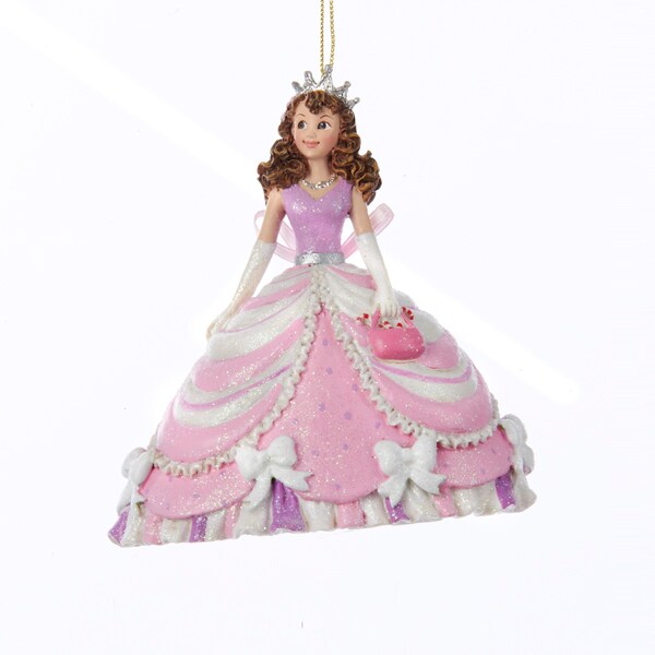 Kurt Adler 4.25&#x22; Pink and White Princess Christmas Ornament