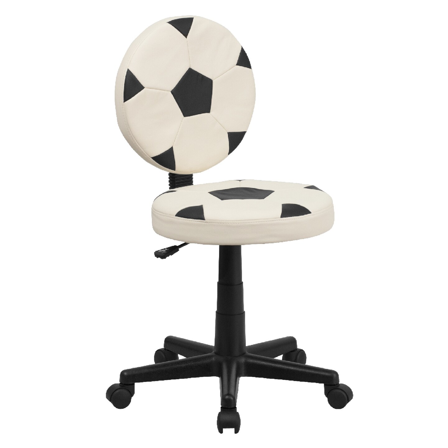 Flash Furniture 37.25" Black and White Sporty Soccer Swivel Round Seat and Back Comfortable Office Chair