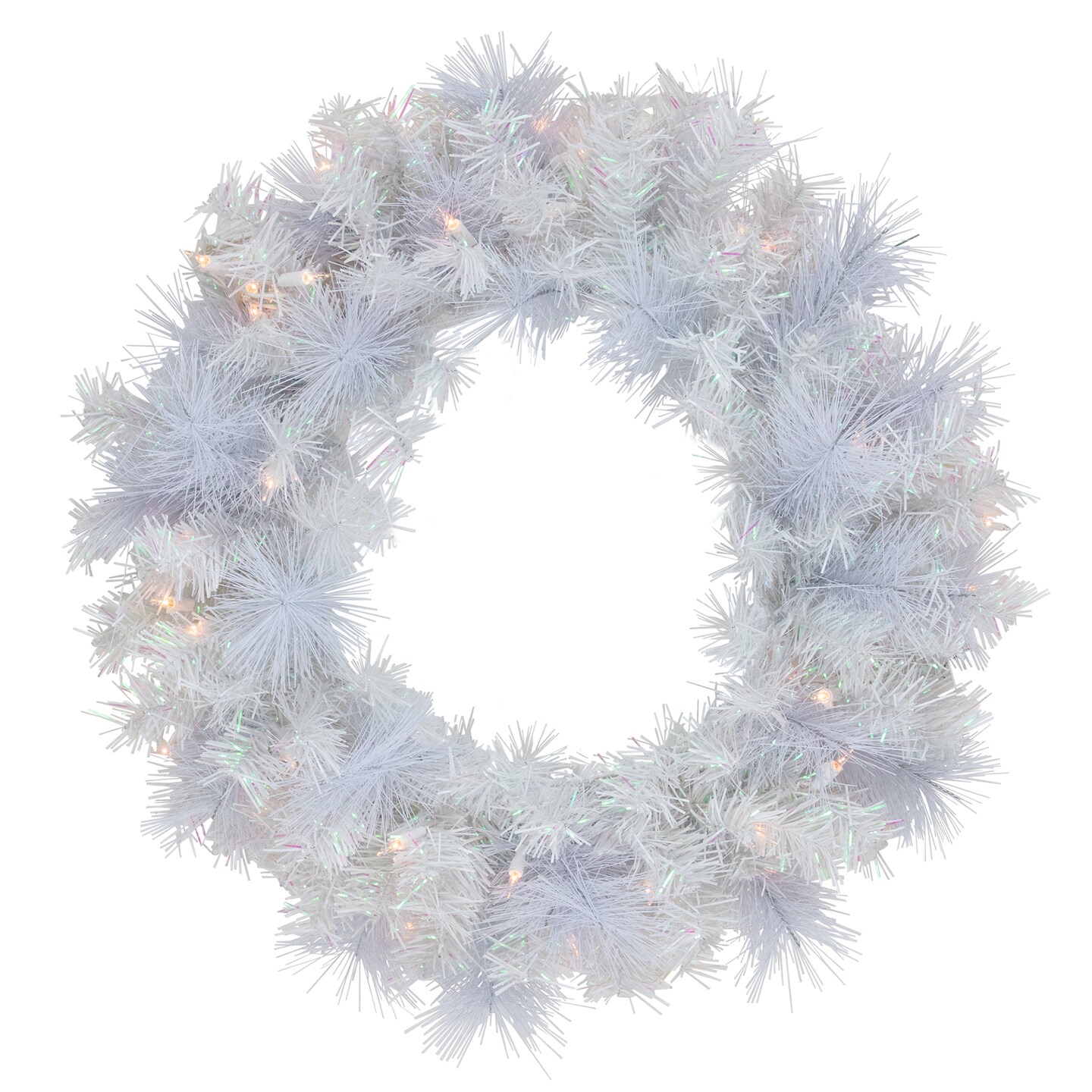 Northlight Pre-Lit Vermont White Pine Artificial Christmas Wreath, 24-Inch, Clear Lights