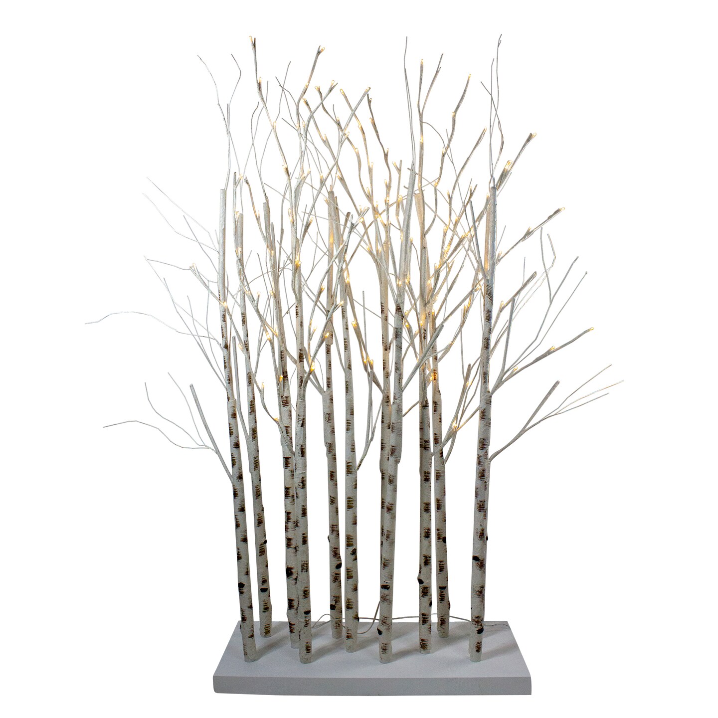 Northlight 4' LED Lighted White Birch Twig Tree Cluster Outdoor ...