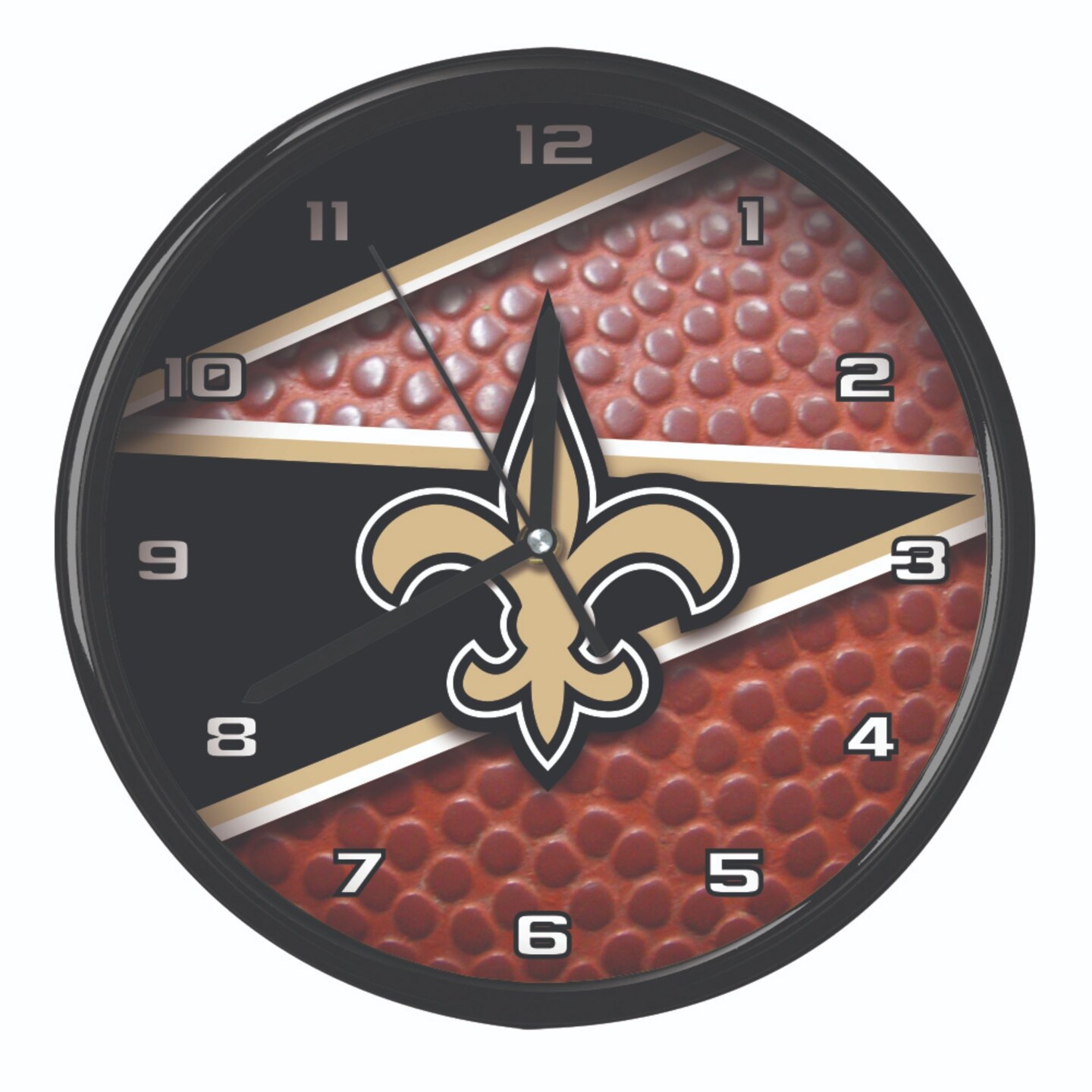 The Memory Company 11.5" Black and Gold NFL New Orleans Saints Wall Clock