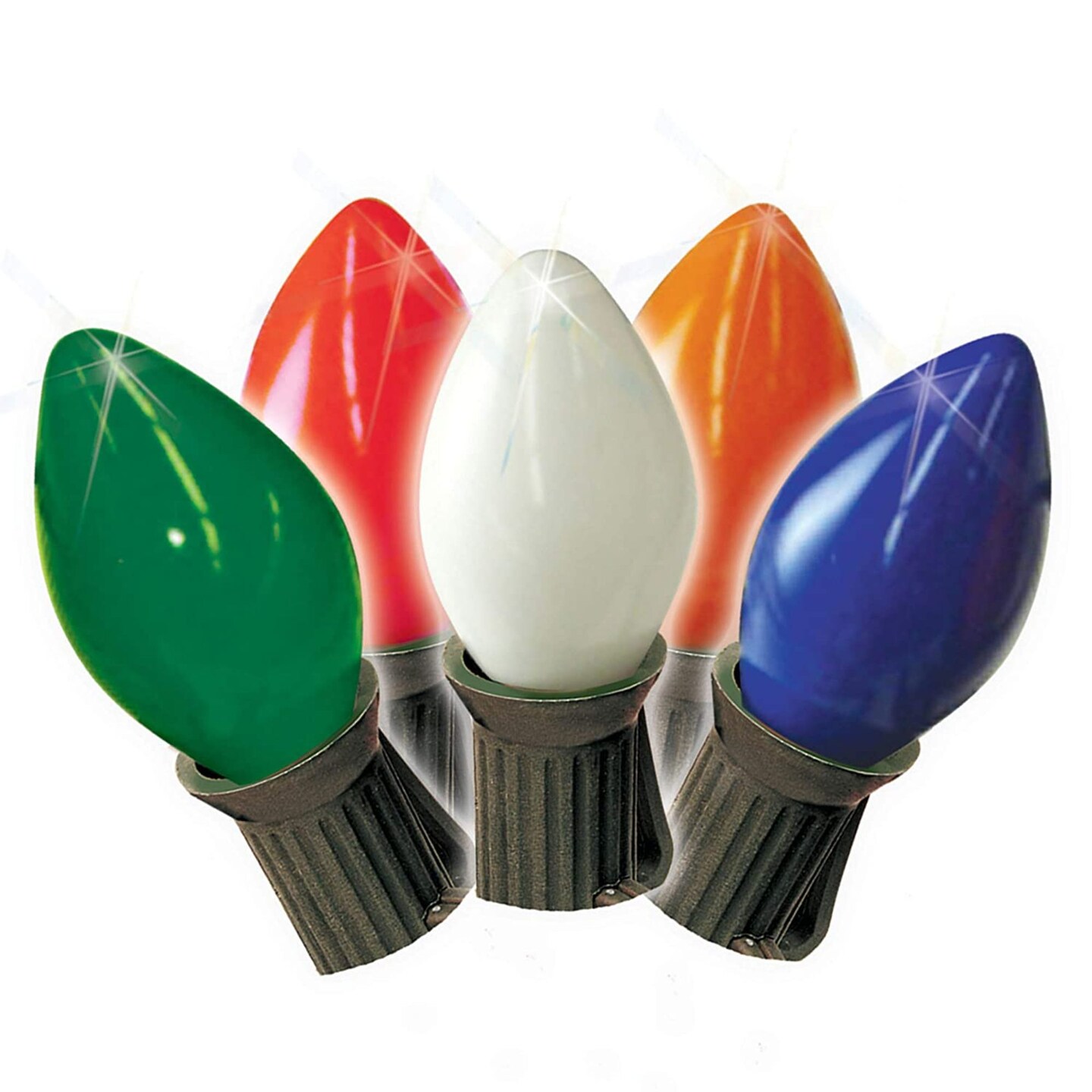 Merry and Light 25-Count Multi-Color C7 Old Fashioned Christmas Lights, 25ft Black Wire
