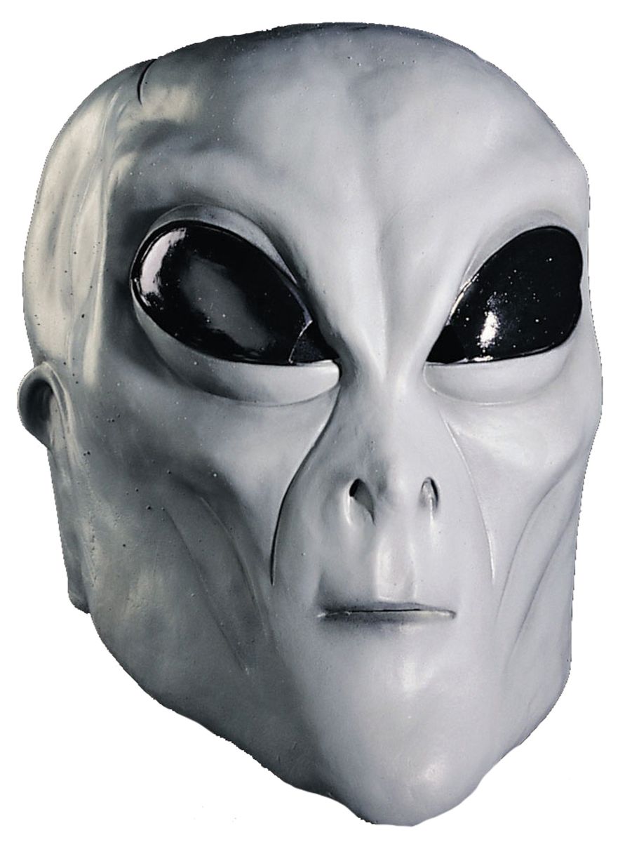 The Costume Center Gray and Black Alien Halloween Men Mask Costume Accessory - One Size