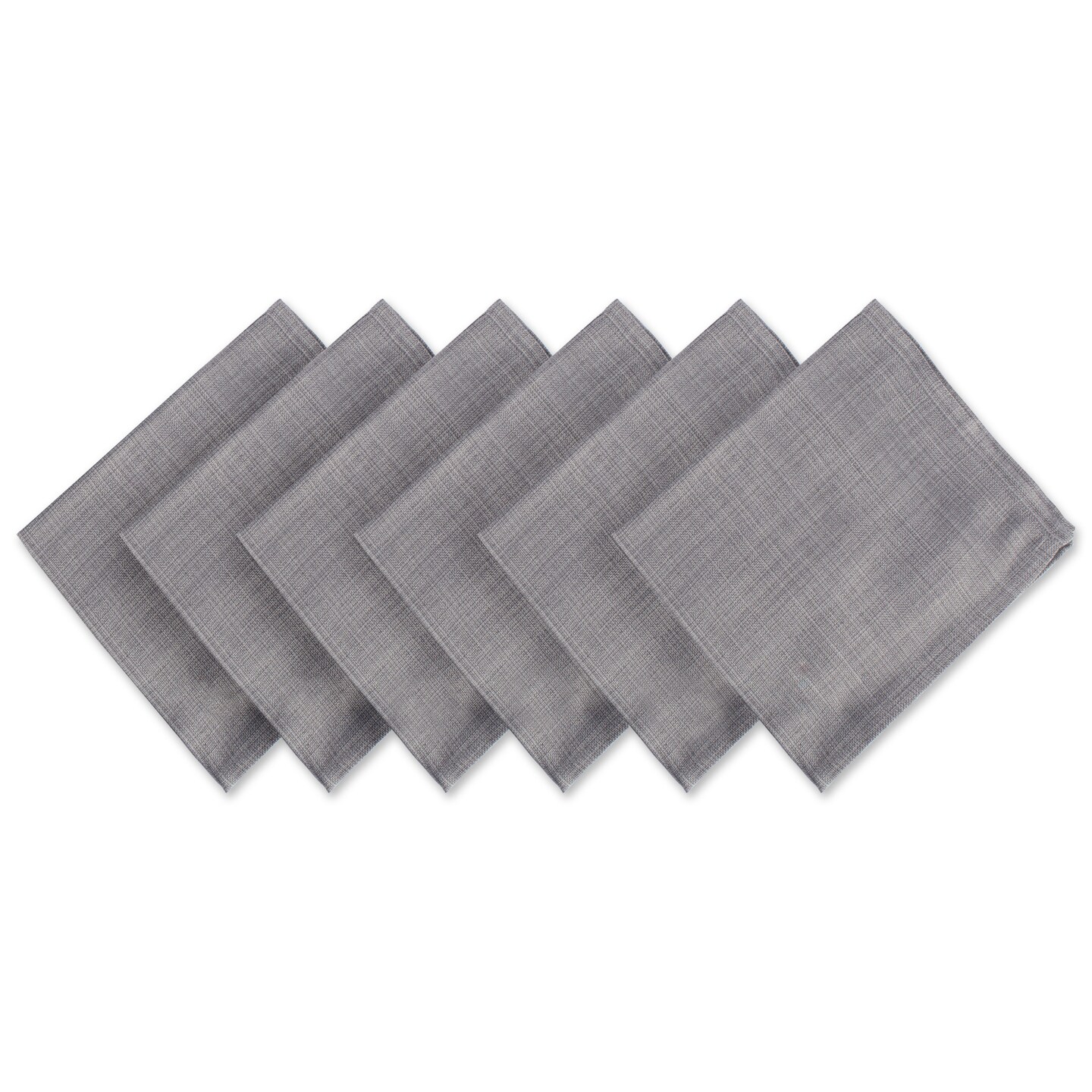 CC Home Furnishings Set of 6 Variegated Gray Square Cloth Napkins 20"