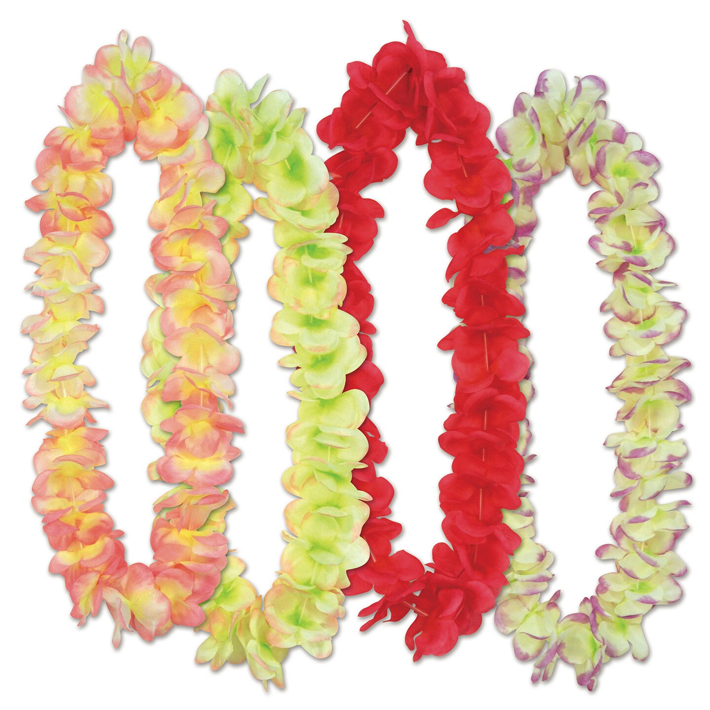 Beistle 24-Pieces Assorted Colors Aloha Floral Leis 36.5&#x22;