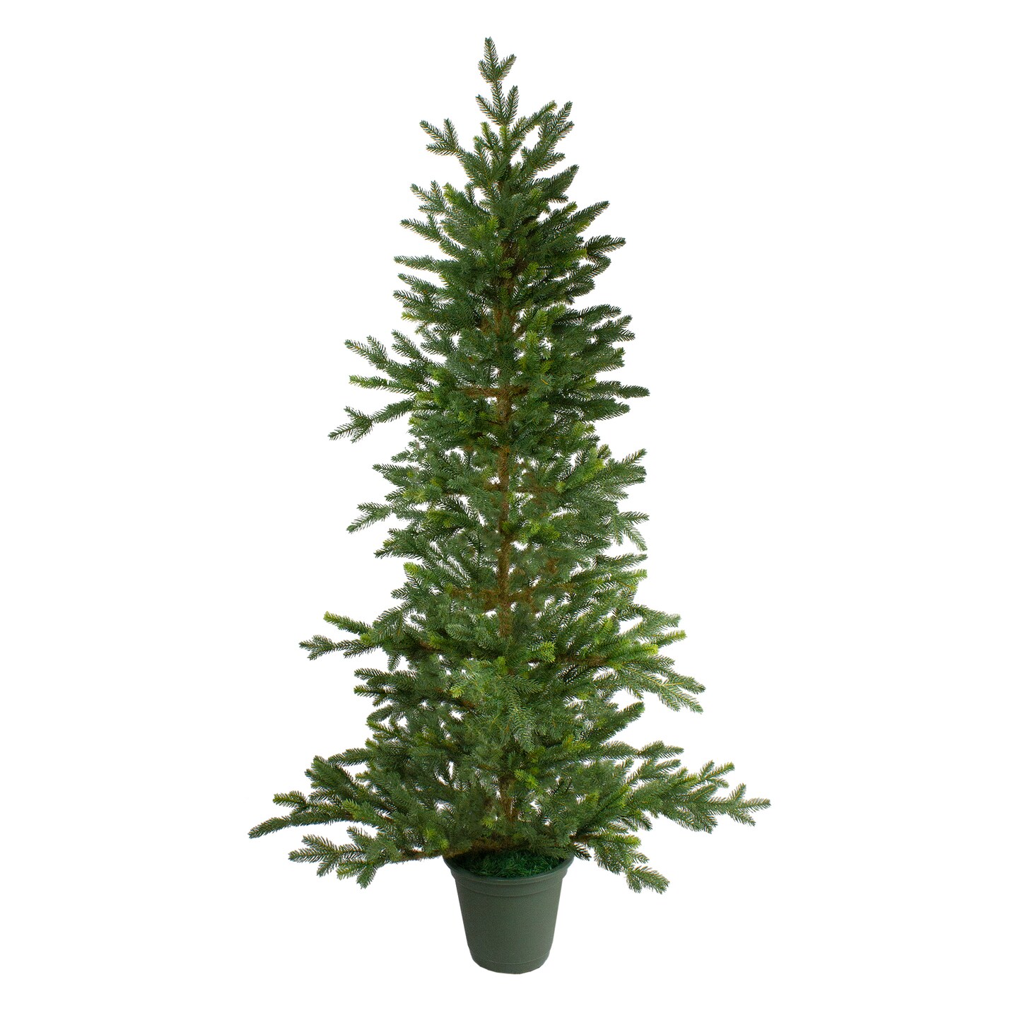 Northlight Real Touch&#x2122;&#xFE0F;Potted Noble Pine Slim Artificial Christmas Tree - 6&#x27; - Unlit
