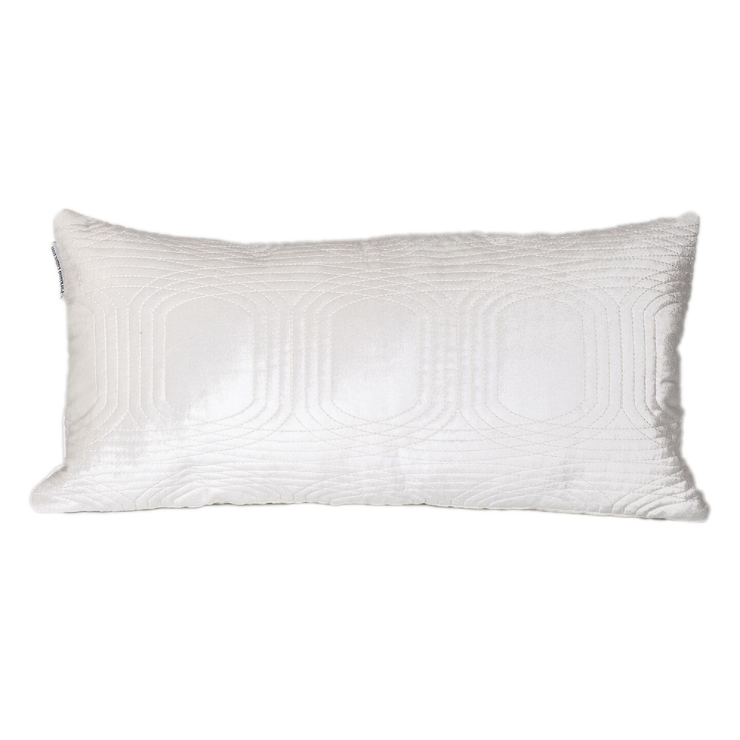 Nassau Collection 24" White Transitional Quilted Throw Pillow