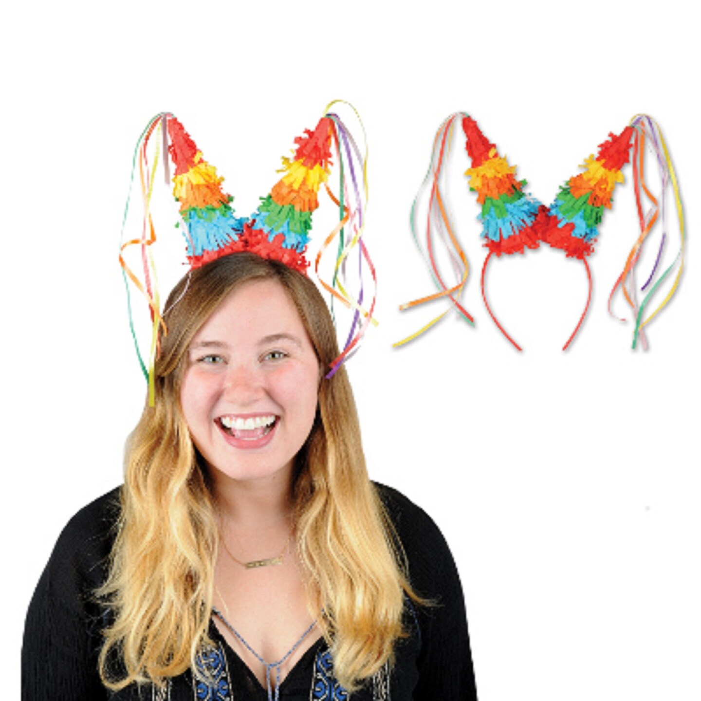 Party Central Club Pack of 12 Red and Yellow Mexican Fiesta Pinata Party Headbands Costume Accessories - One Size