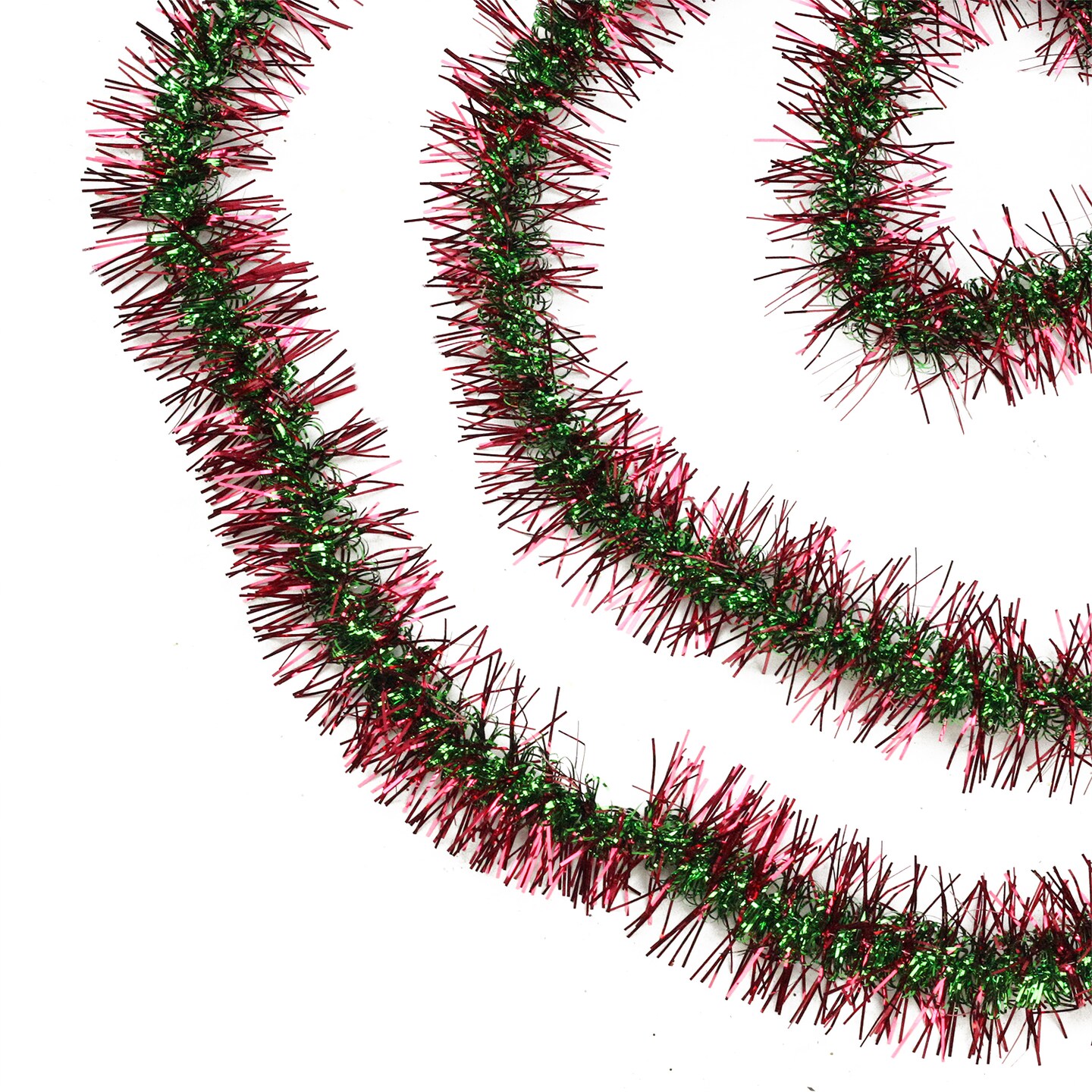 Northlight Spiral Center Commercial Christmas Tinsel Garland - 50' x 3" - Red and Green - Unlit