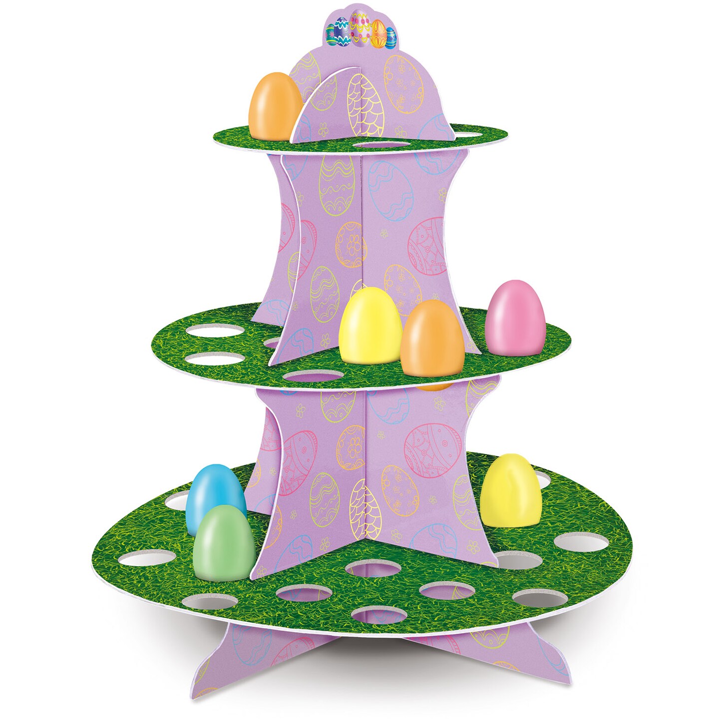 Beistle Pack of 12 Easter Egg Display Stand Easter Centerpieces 13.5&#x22;