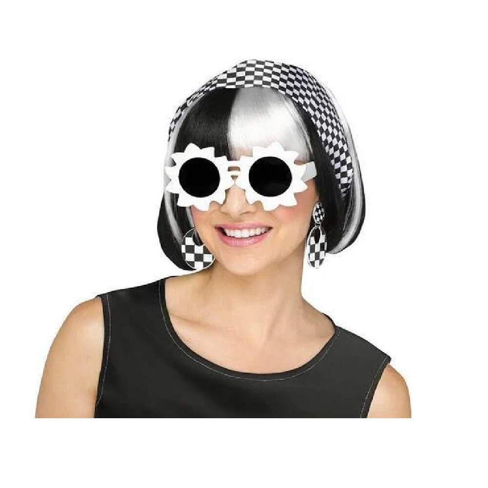 Fun World Black and White Checkered Instant Mod MIss Halloween Accessory