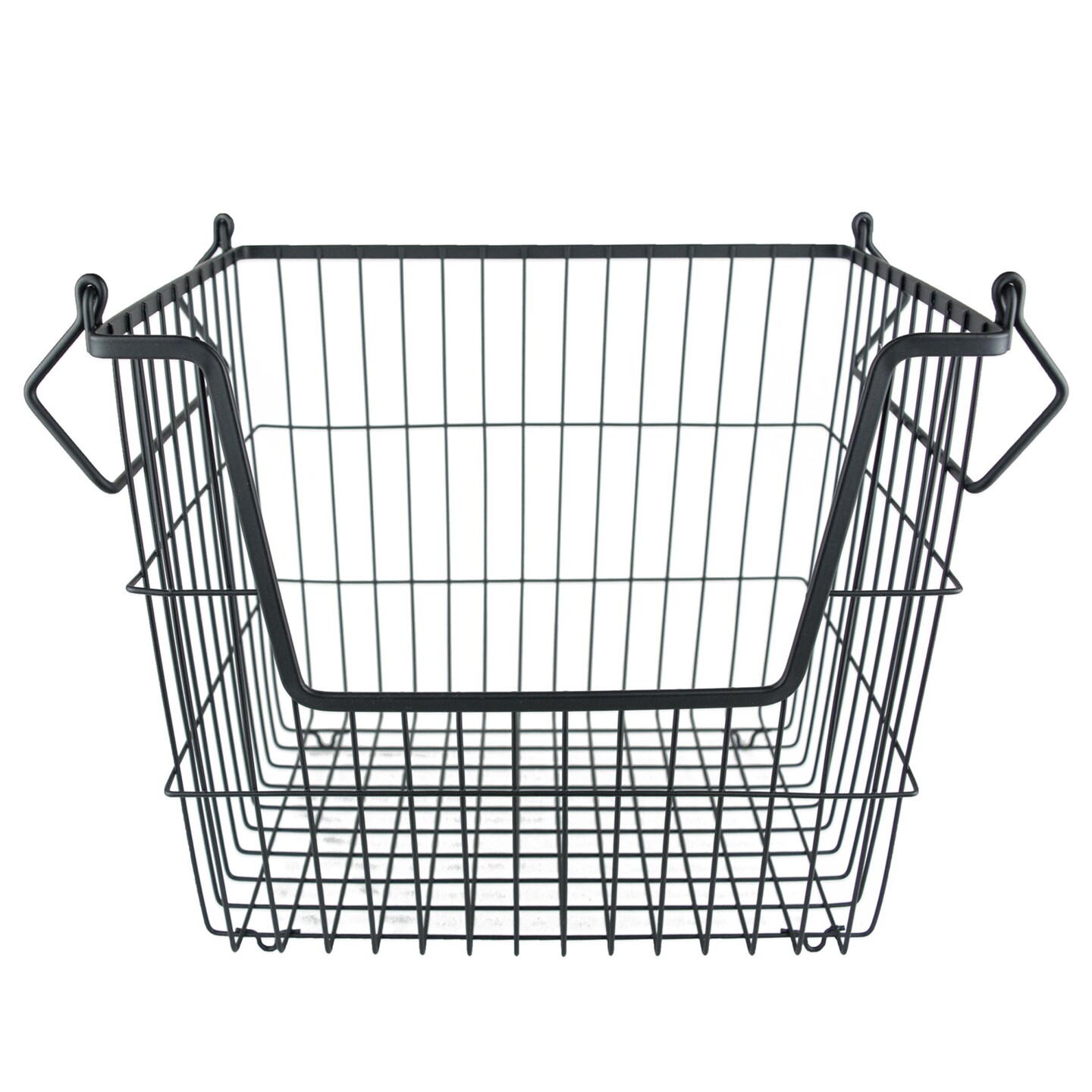Contemporary Home Living 13&#x22; Black Contemporary Large Rectangular Metal Basket