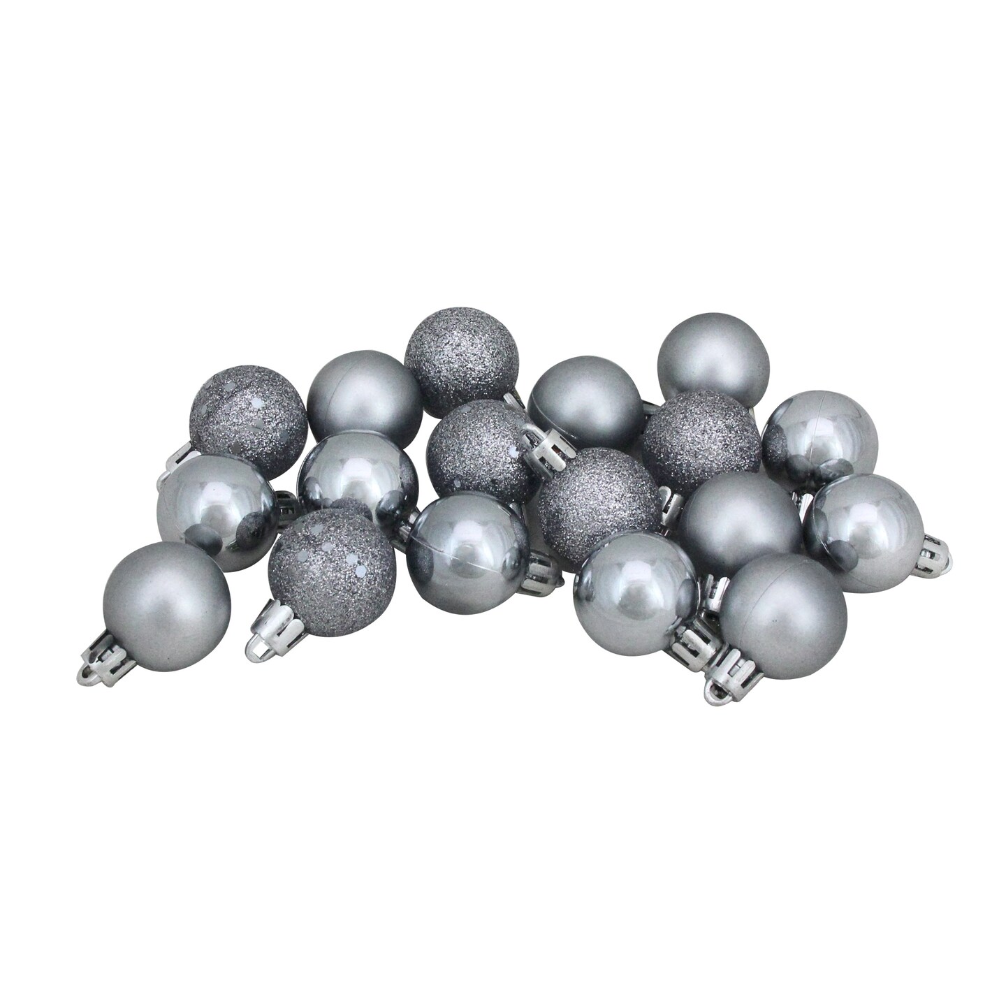 Northlight 18ct Pewter Gray Shatterproof 4-Finish Christmas Ball Ornaments 1.25&#x22; (30mm)