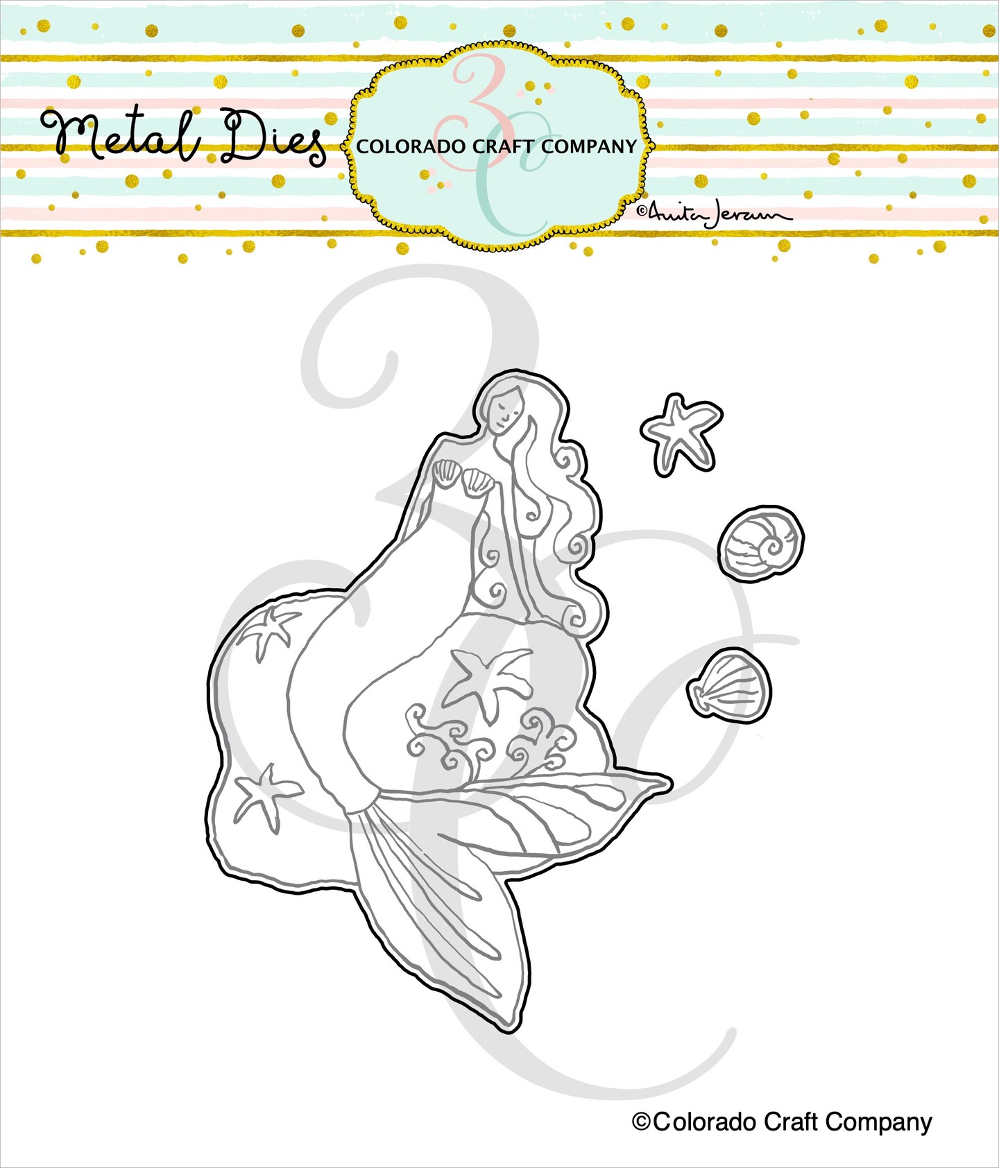 Colorado Craft Company Metal Die Set-Mermaid &#x26; Whale-By Anita Jeram