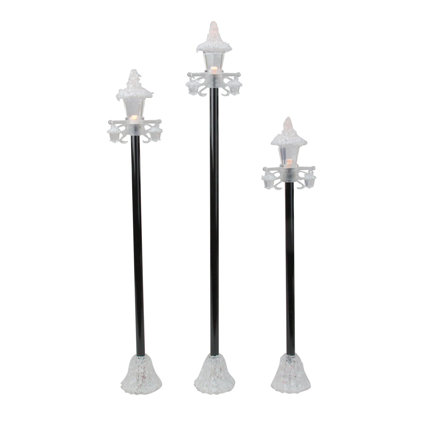 Roman LED Lighted Victorian-Style Christmas Village Lampposts - 16.5" - Set of 3