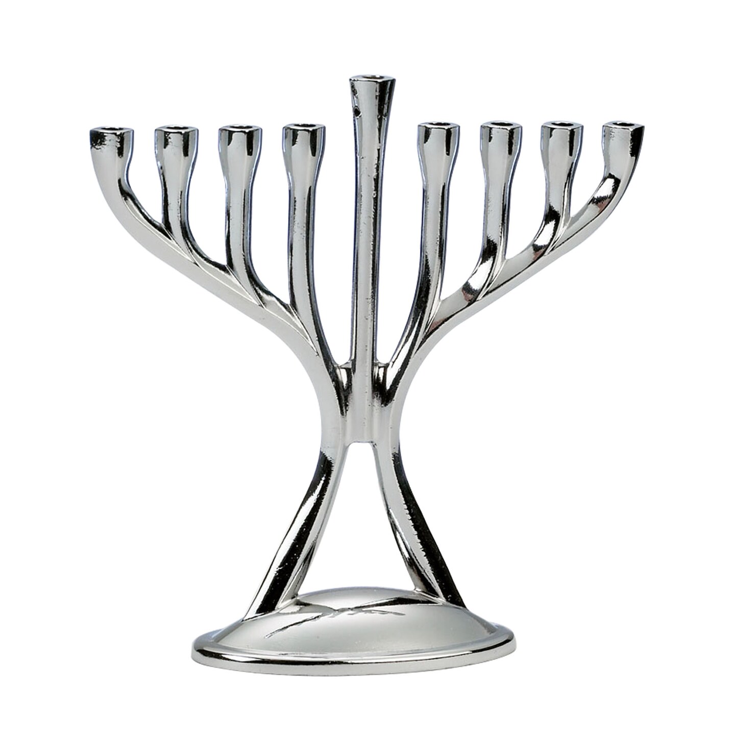 Rite Lite 4.75" Silver Solid Mini Hanukkah Menorah Candles Stand