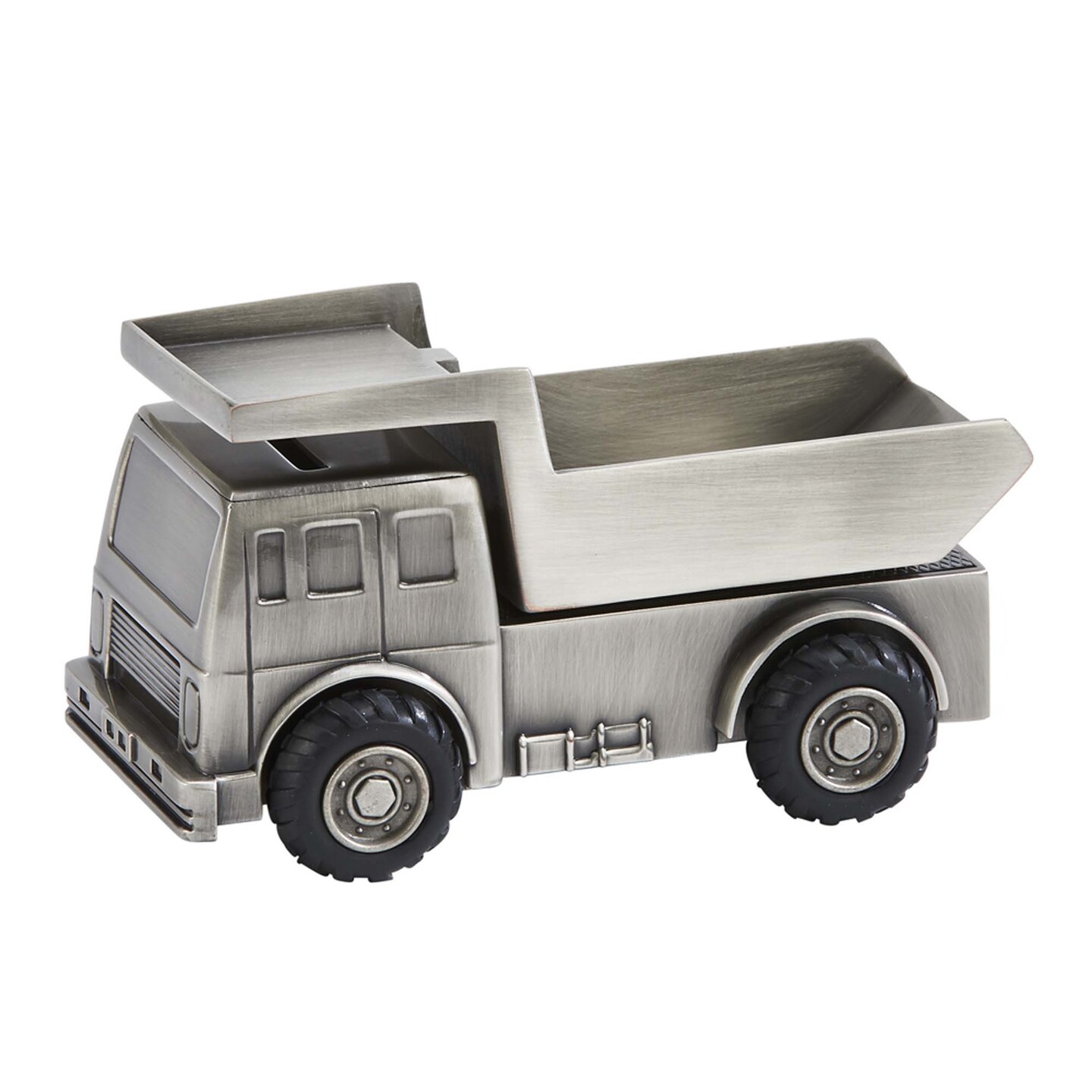 Contemporary Home Living 5" Silver Stainless Steel Dump Truck Design Coin Bank