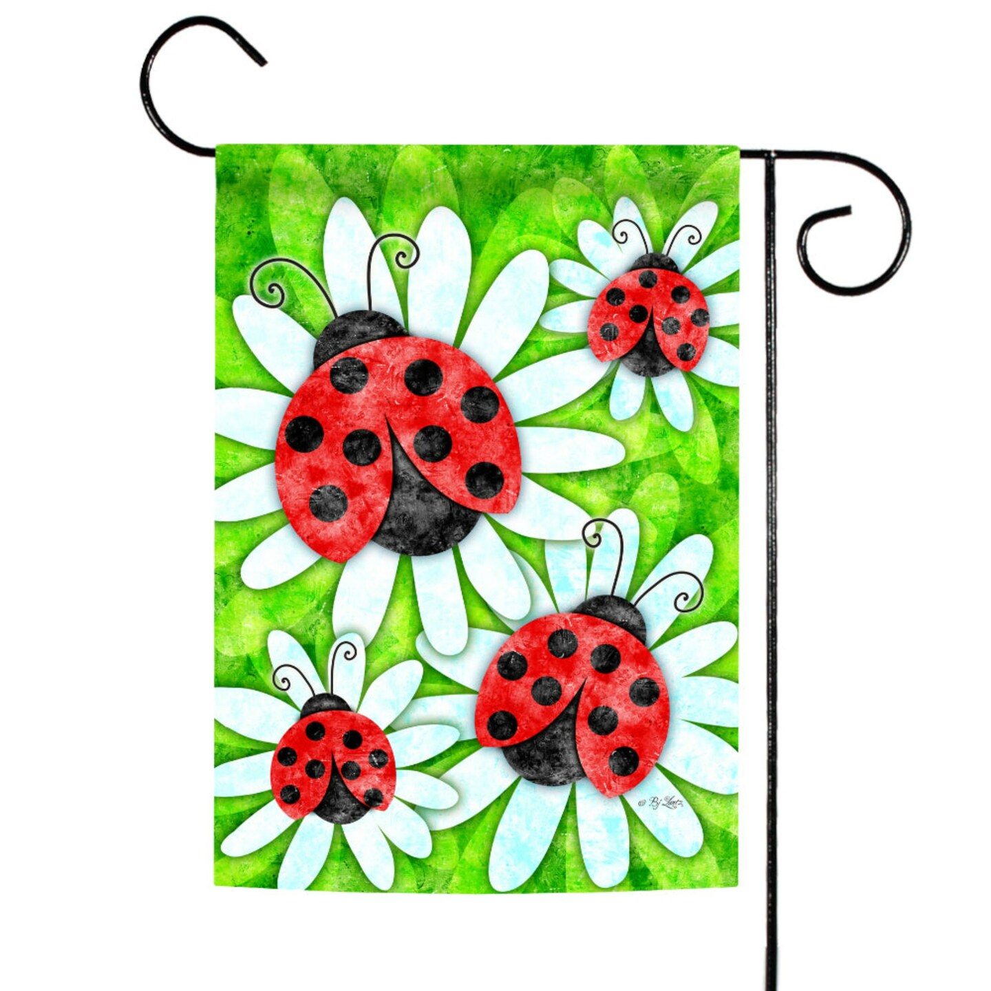 Toland Home Garden Red and White Ladybugs on Daisies Outdoor Garden Flag 18&#x22; x 12.5&#x22;