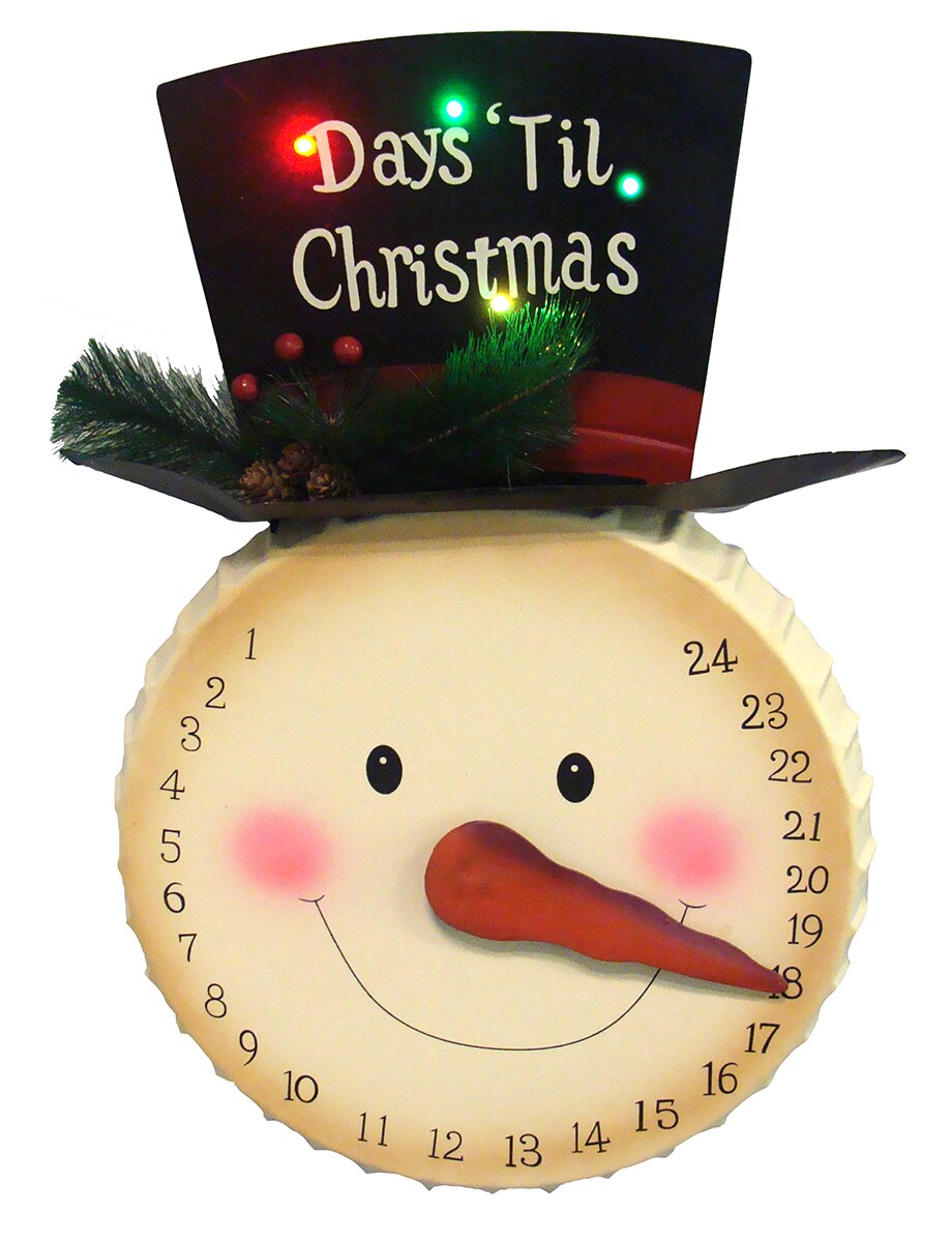 Sterling 20" Pre-Lit Beige and Black Artificial Christmas Snowman Advent Calendar