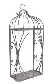 Melrose 32.5" Rustic Antique Style Indoor/Outdoor Wall Shelf with Bird Accent