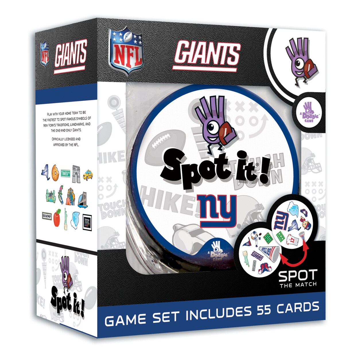 Masterpieces   Officially Licensed NFL New York Giants Spot It Game for Kids and Adults