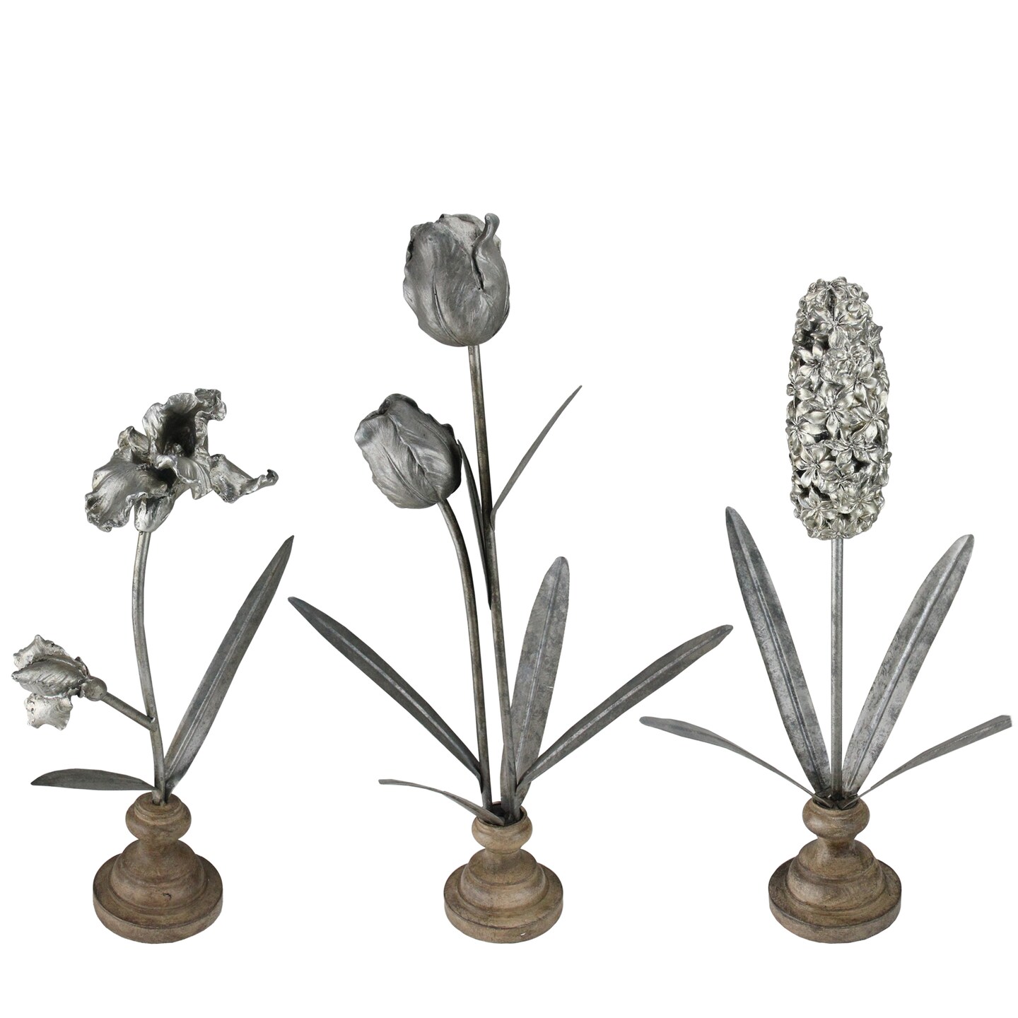 Melrose Set of 3 Country Rustic Distressed Finished Floral Tabletop