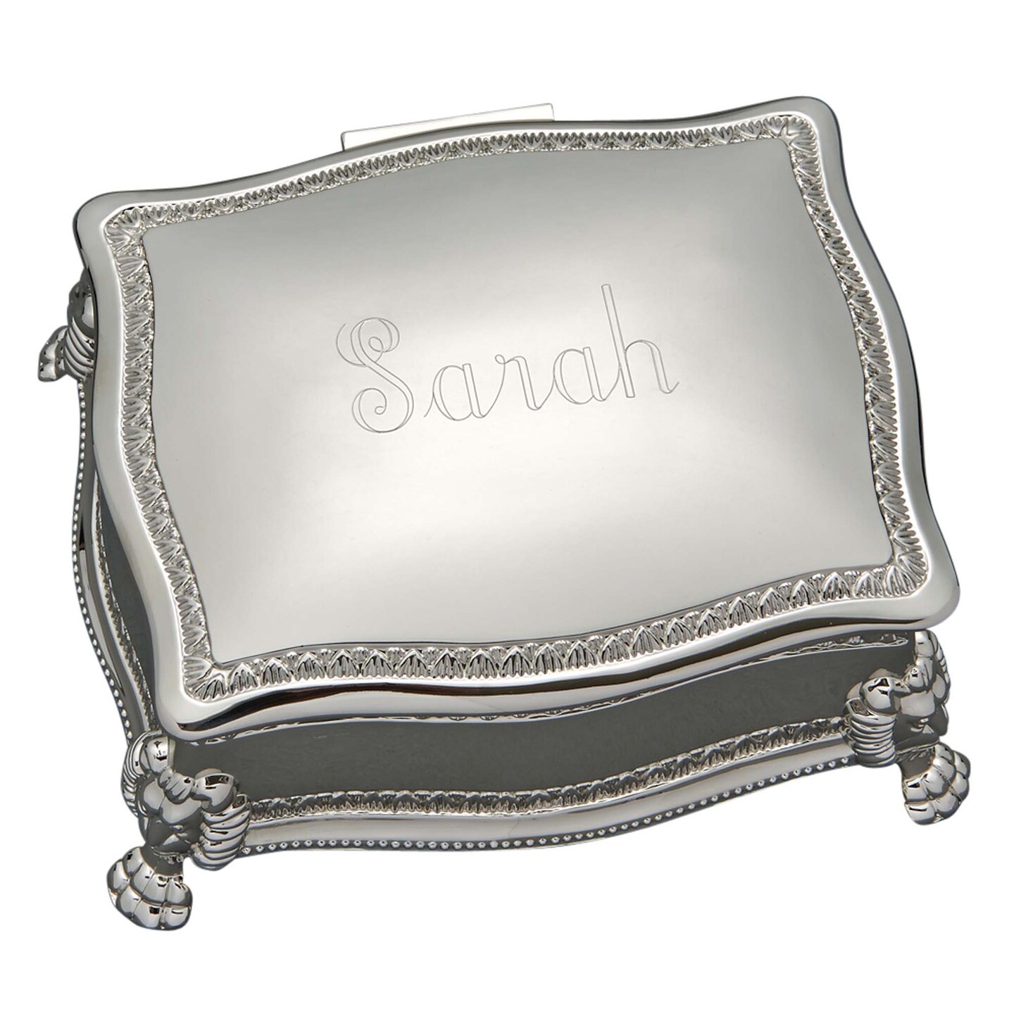 Contemporary Home Living 6&#x22; Silver Rectangular Hinged Jewelry Box