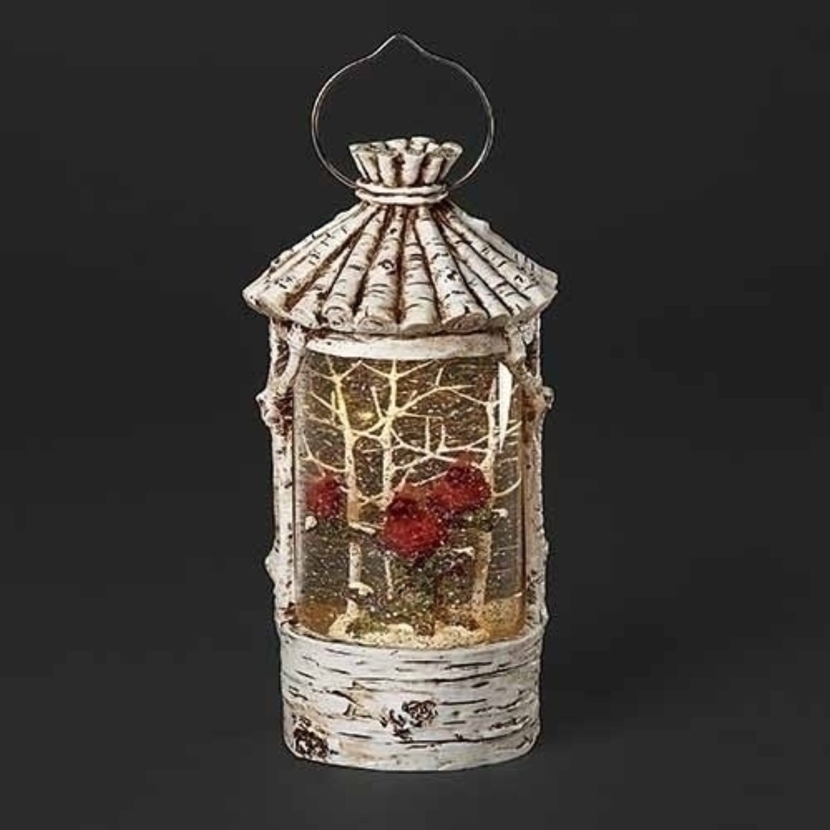 Roman 10&#x22; LED Lighted Cardinal Christmas Snow Globe Lantern