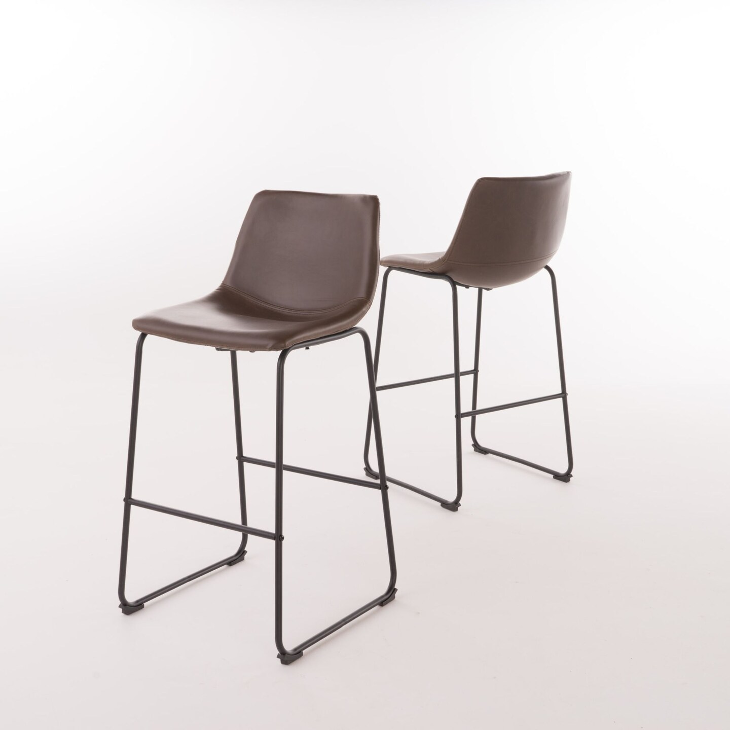 Contemporary home living set of 2 brown antique style bar stools deals