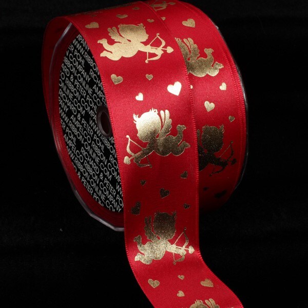 The Ribbon People Red and Gold Wired Craft Ribbon 1.5&#x22; x 27 Yards