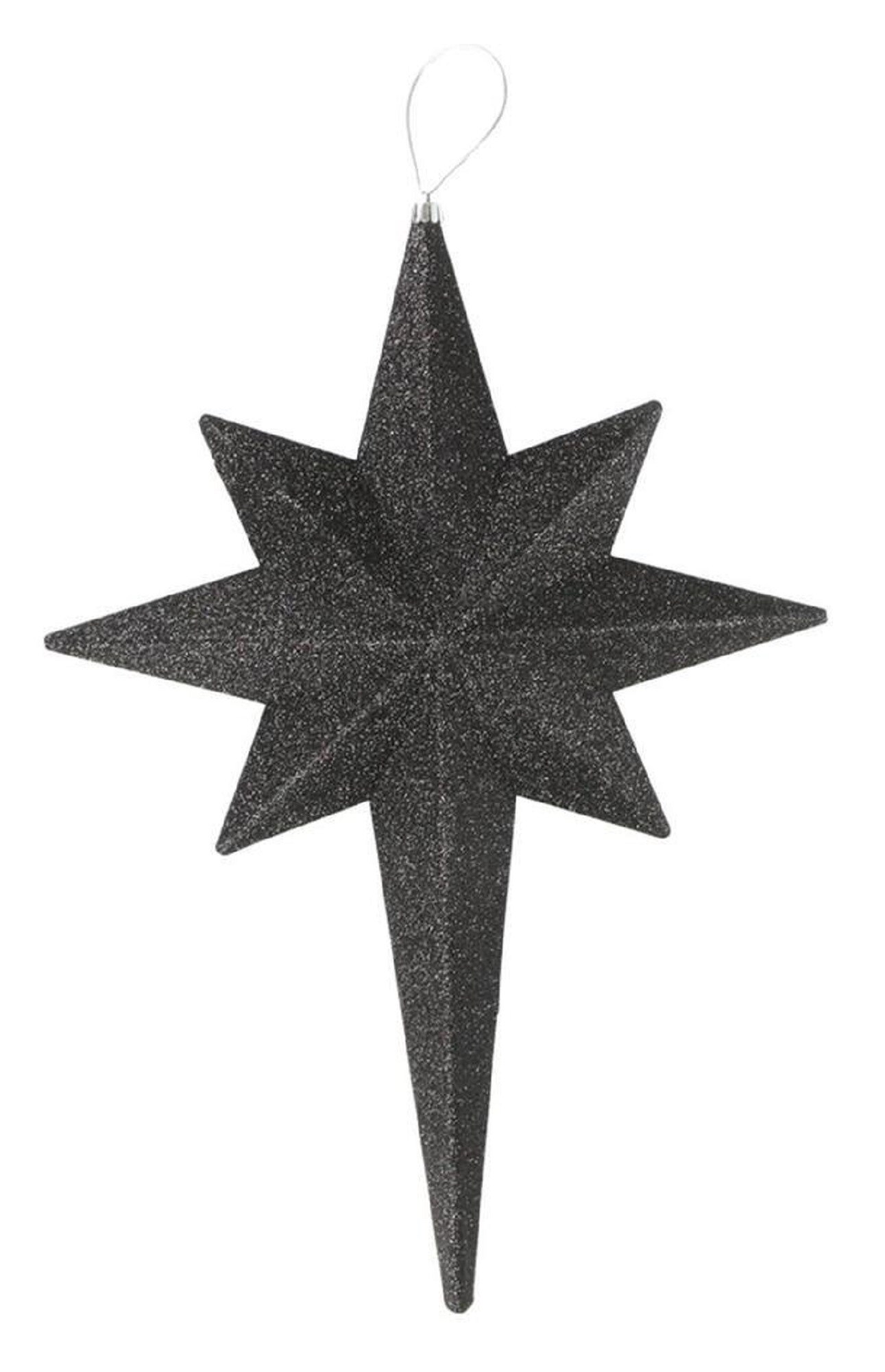 Christmas Central 20&#x22; Black and Silver Glittered Bethlehem Star Shatterproof Christmas Ornament