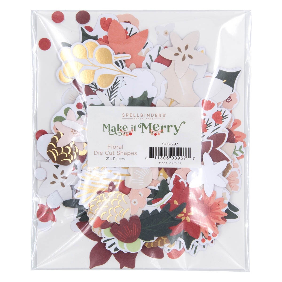 Spellbinders Printed Die-Cuts From Make It Merry Collection-Make It Merry Floral