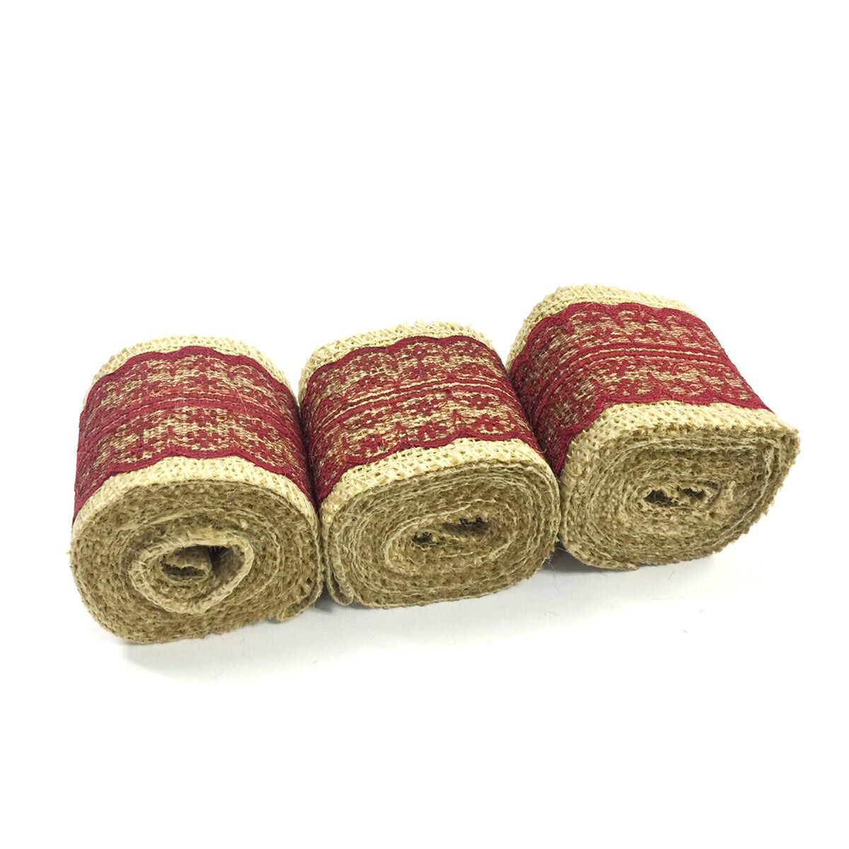 Wrapables Hessian Burlap with Lace Ribbon (Set of 3)