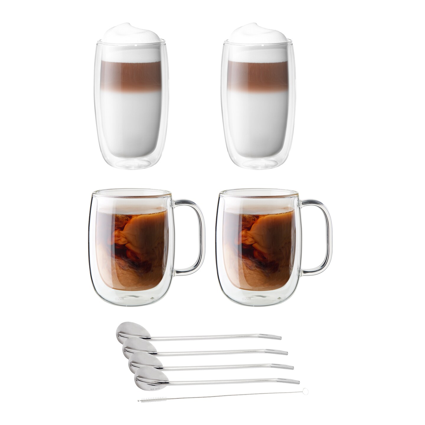 ZWILLING Sorrento Double-Wall Coffee and Beverage 9-pc Glassware Set