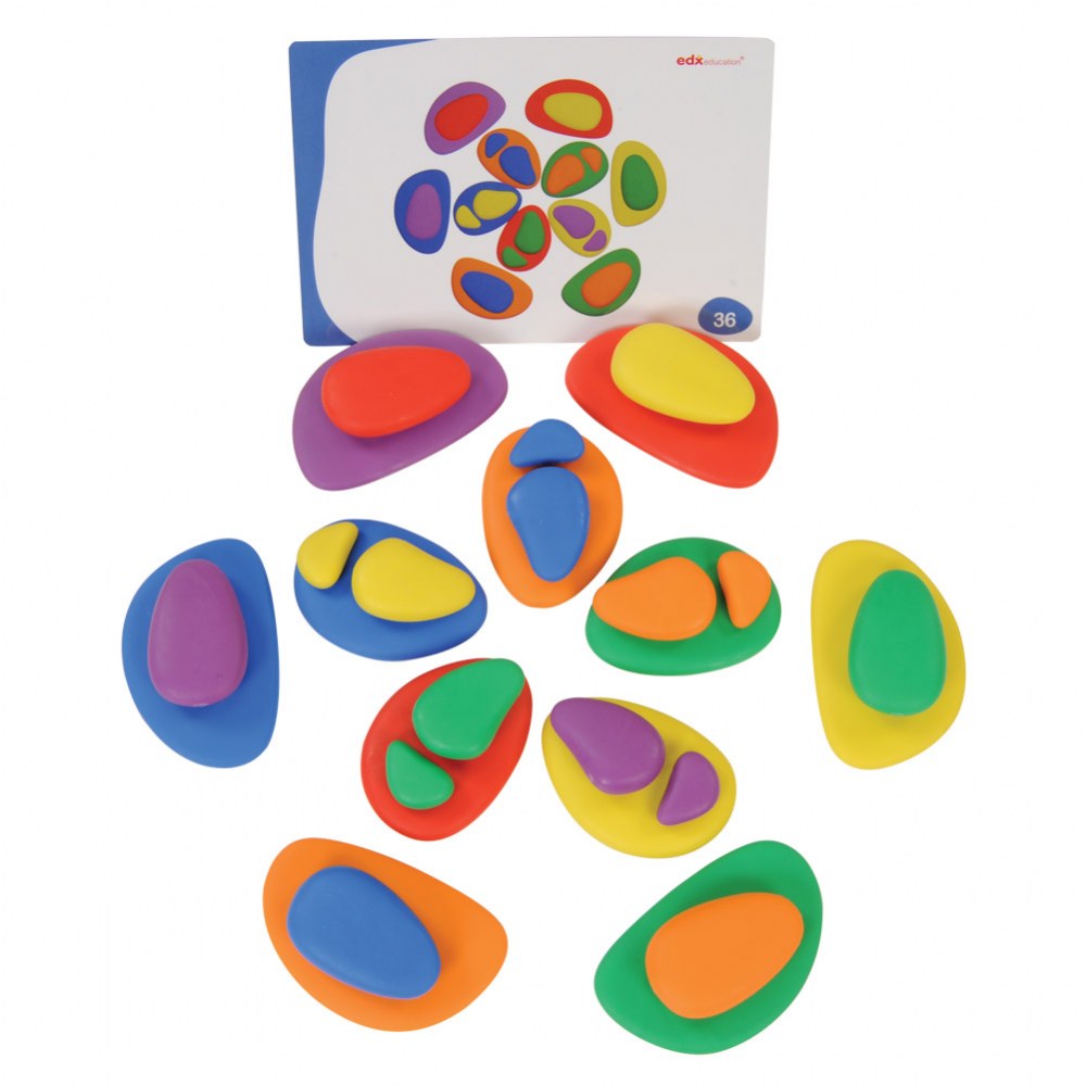 Edx Education Rainbow Pebbles - 36 Pieces