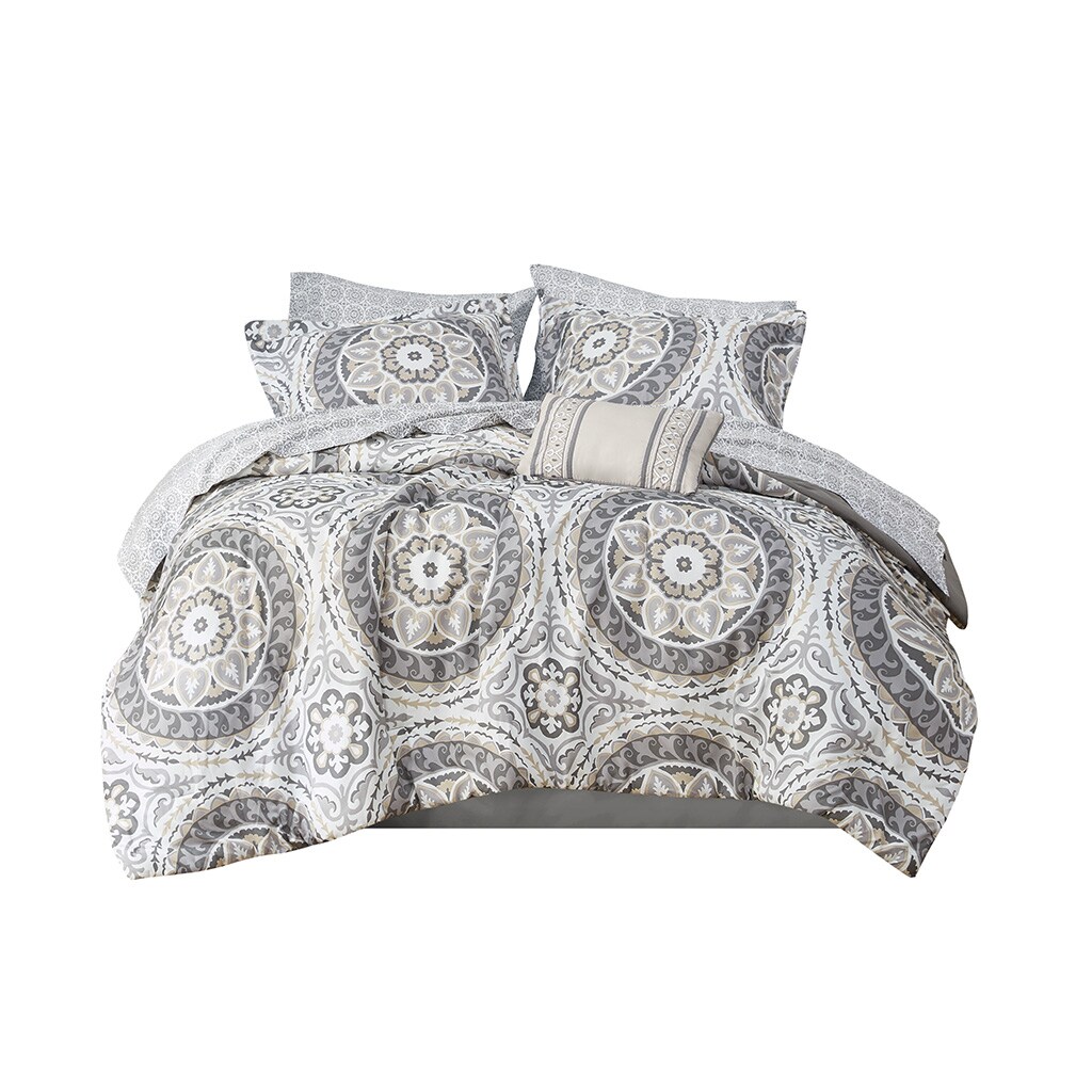 Gracie Mills Shaffer Globally Inspired 9-Piece Comforter Set With Cotton Bed Sheets - Grace-5688