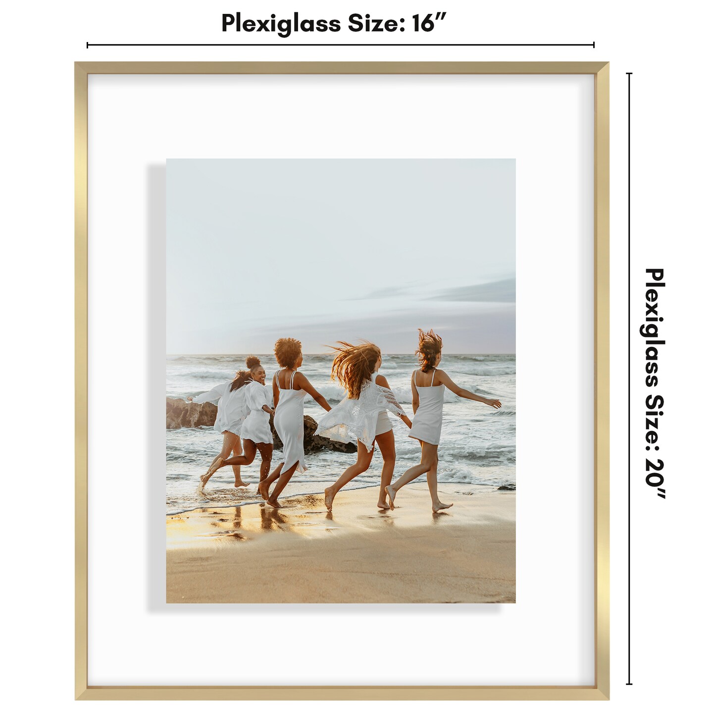 Americanflat Floating Aluminum Picture Frame - Sleek Aluminum Photo Frame for Wall Display - Black Metal Molded Frame - Shatter Resistant Glass - Hanging Hardware