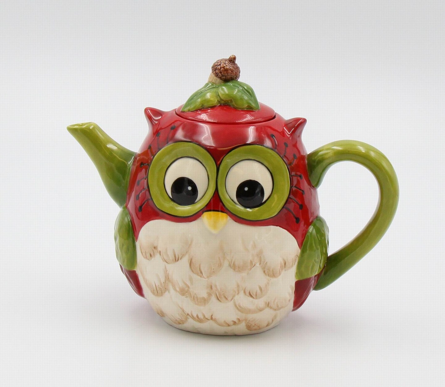Hand Painted Ceramic Owl Teapot, Gift for Her, Gift for Mom, Tea Party D&#xE9;cor, Caf&#xE9; D&#xE9;cor, Farmhouse D&#xE9;cor