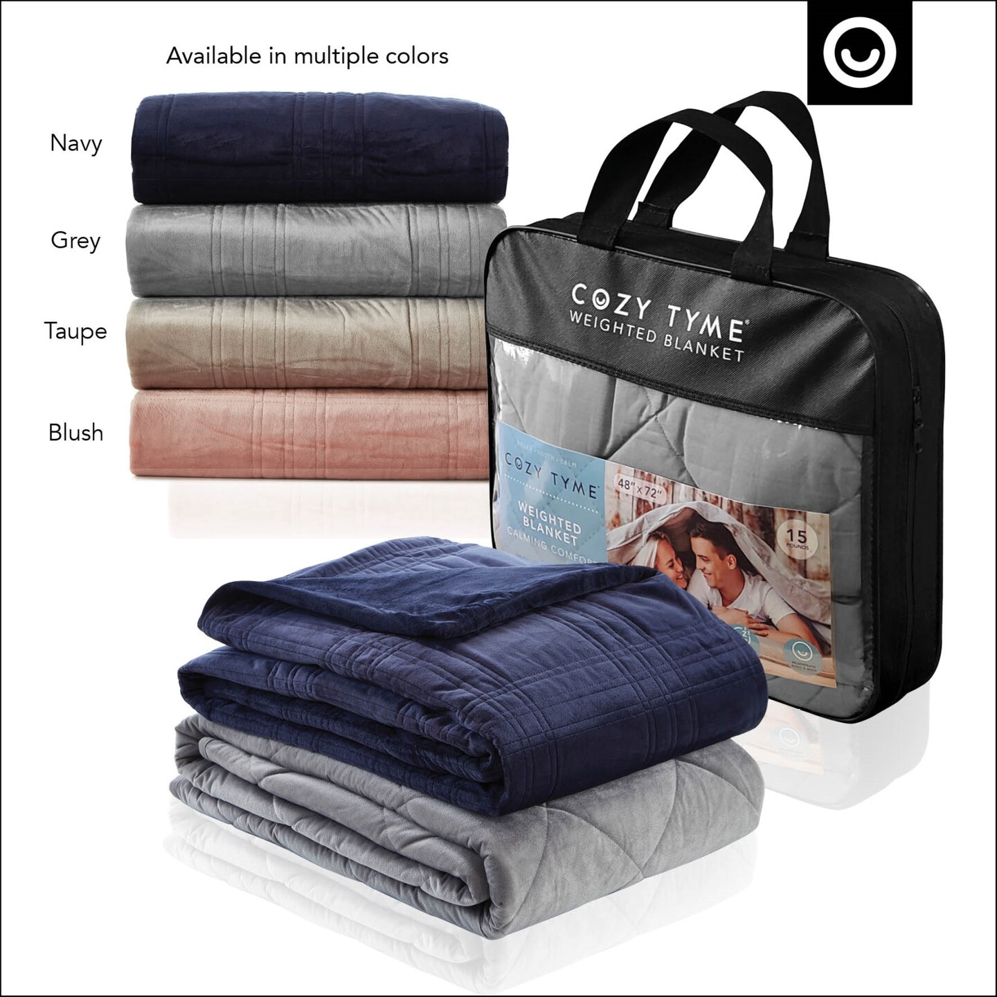 Ekon Weighted Blanket with Quilted Cover,48&#x22;x72&#x22;