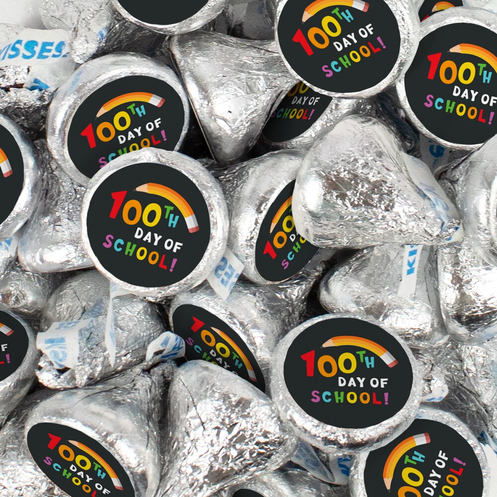 100th Day of School Candy Party Favors Chocolate Hershey&#x27;s Kisses BulkRainbow