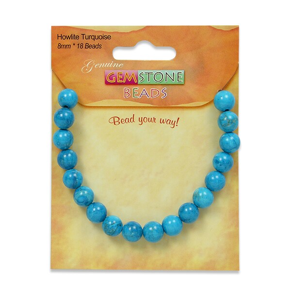 6 Packs of Howlite Turquoise Beads Pack of 18