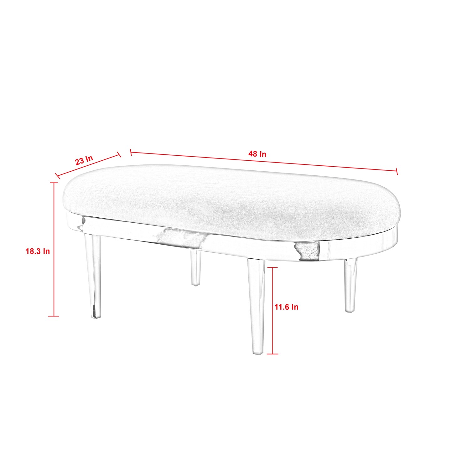 Alia Velvet/PU Leather Metal Bench