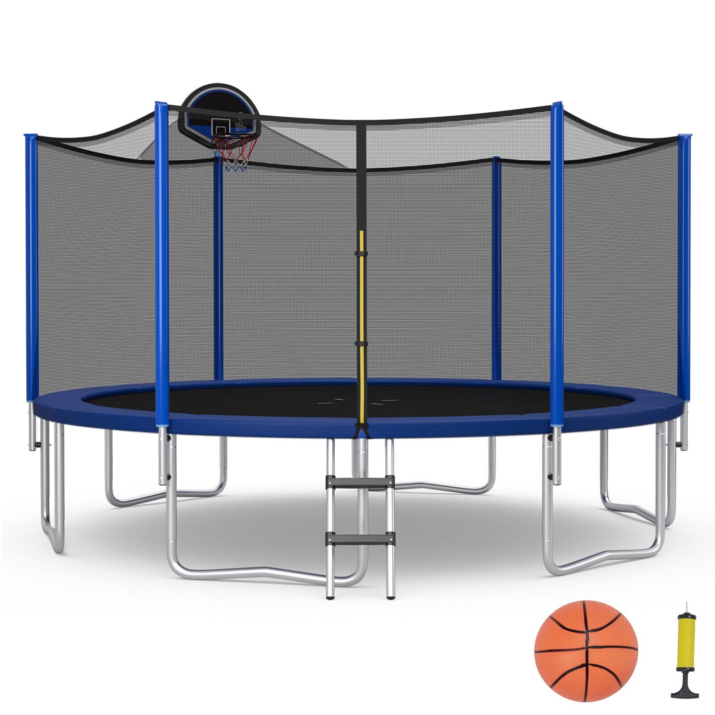 Outdoor Recreational Trampoline with Enclosure Net