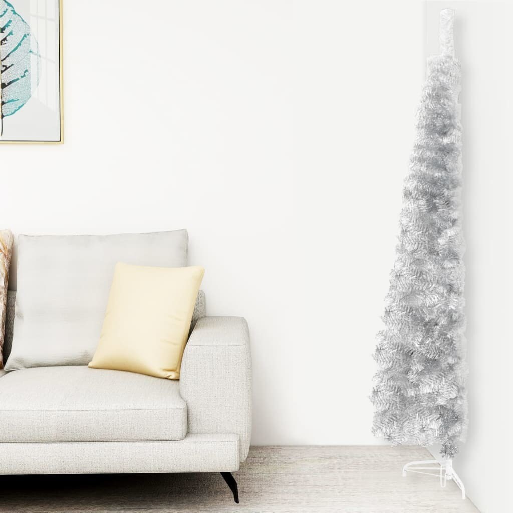 Slim Artificial Half Christmas Tree with Stand