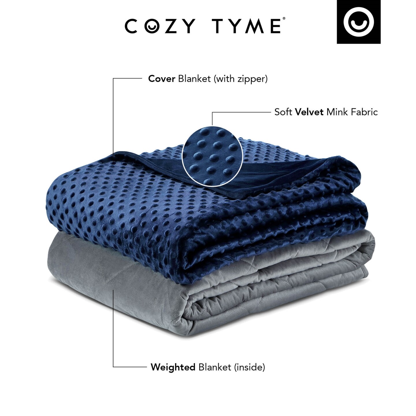 Eshe Weighted Blanket with Dot Velvet Cover