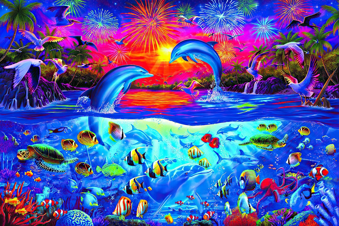 A Dolphin&#x27;s Paradise Ocean Puzzle For Adults And Kids | 1000 Piece Jigsaw Puzzle