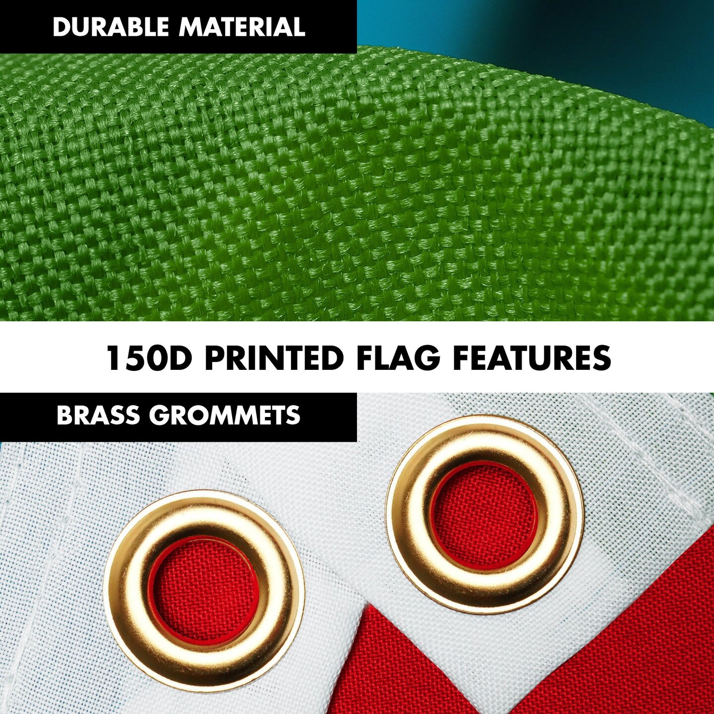 G128 Combo Pack: 6 Ft Tangle Free Aluminum Spinning Flagpole (Silver) &#x26; Azerbaijan Azerbaijanis Azeris Flag  3x5 Ft LiteWeave Pro Series Printed 150D Polyester | Pole with Flag Included