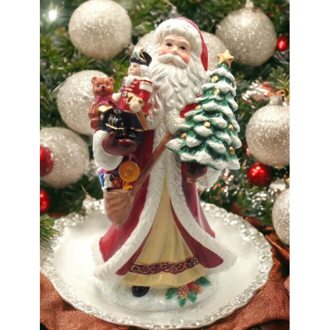 Santa Holding Toys Figurine Gift Idea or Home Decoration Ornament Figurines